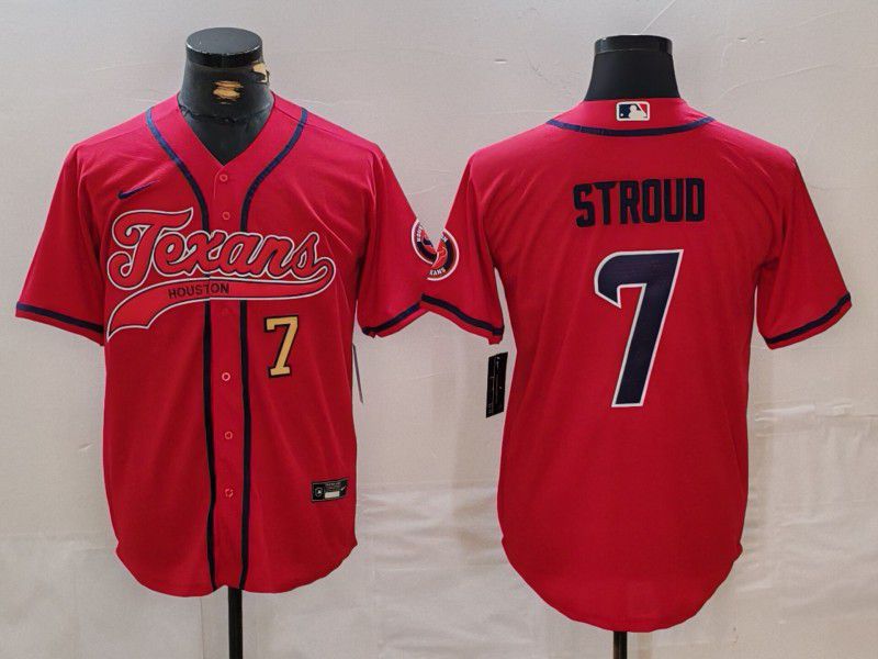 Men Houston Texans #7 Stroud Red Joint Name 2024 Nike Limited NFL Jersey style 2->houston texans->NFL Jersey
